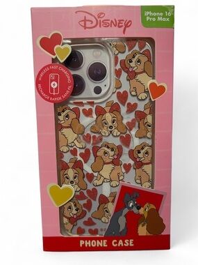 iPhone 16 Pro Max Disney Lady and the Tramp Glitter Wireless Charging NWT